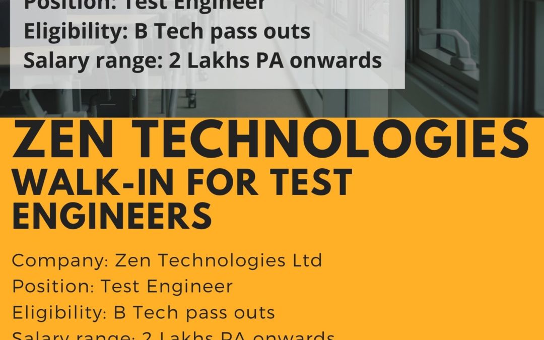 ZEN Technologies Walk-in for Test Engineers